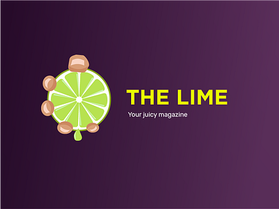 The Lime logo fingers flat lime logo purple vector