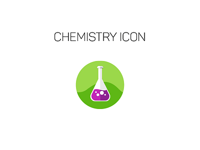 Chemistry icon chemistry flat green icon magenta