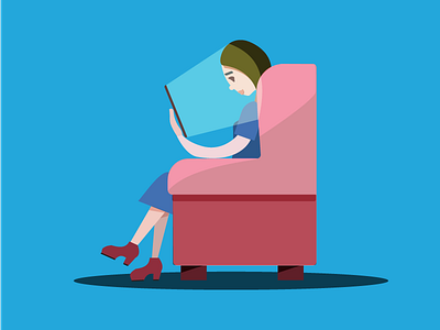 User Illustration advertising illustration illustrator light tablet user woman