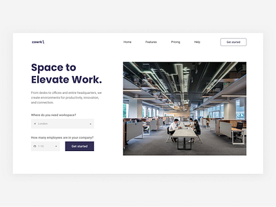 Coworking Space - Website adobe xd clean design figma interface design main page sketch ui ux web website