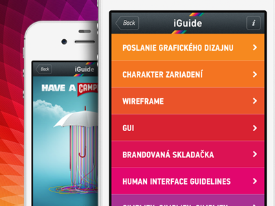 iGuide app screens app color scheme design formag iguide iphone light minimal ui user interface ux