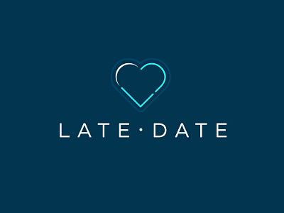 Late Date Logo Concept (revised) application date heart late logo moon