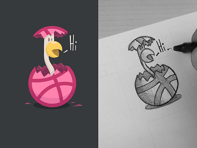 Hi Bird bird character illustration illustrator vector