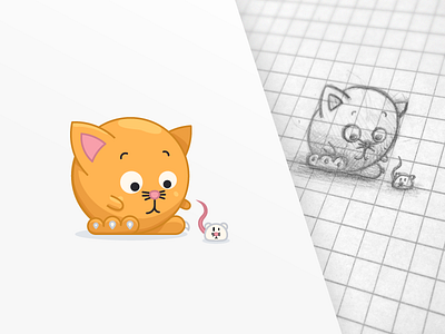 catBall cat illustration illustrator mouse vector