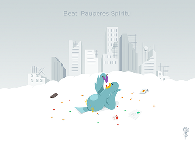 Beati Pauperes Spiritu illustration photoshop pigeon