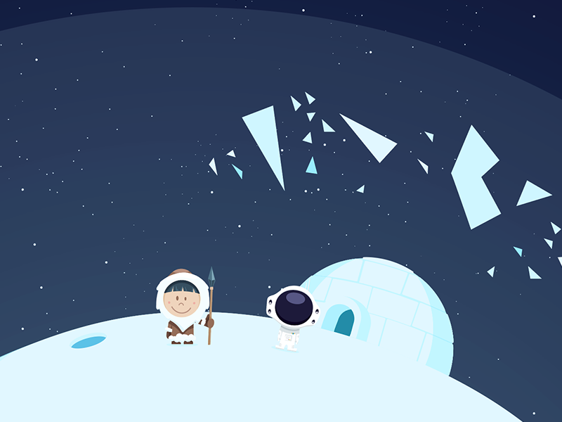 Lexkimo igloo eskimo planet snow space sketch illustrator illustration game flat