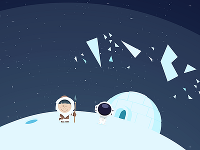 Lexkimo eskimo flat game igloo illustration illustrator planet sketch snow space
