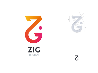Zig Logo design golden ratio gradient illustrator logo vector