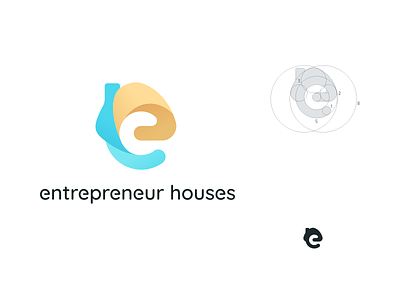 entrepreneur houses design e e letter e logo golden ratio gradient house house logo illustrator logo