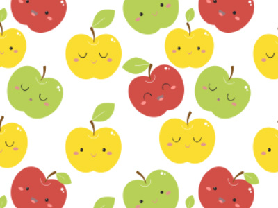 Pattern Apple apple character design fruit pattern repeat pattern