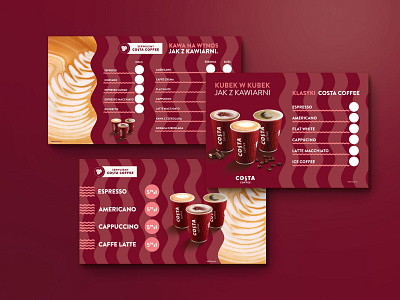 Costa Coffee Menu Design branding design graphic design illustration menu print