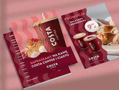 Costa Coffee Flayers branding design graphic design illustration print template
