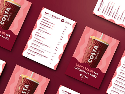 Costa Coffee Menu Design branding design graphic design menu poster print