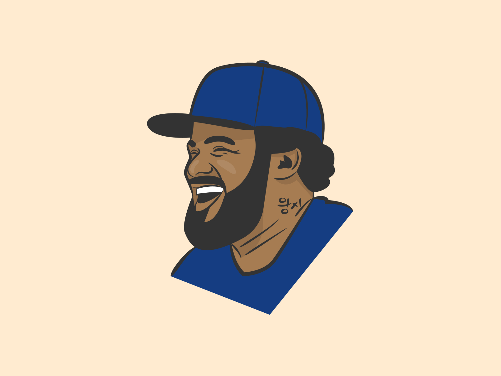 Rollie Fingers illustration by Dustin Searle on Dribbble