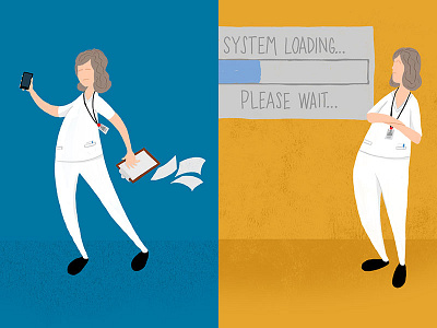 Healthcare Illustrations WIP healthcare illustration nurse tech wip