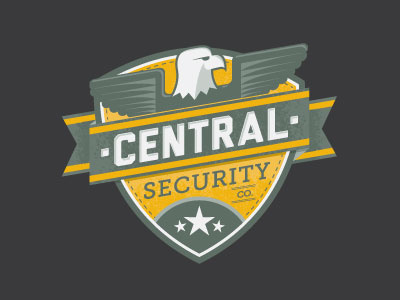 revised center banner central eagle green logo seal security shield stars yellow