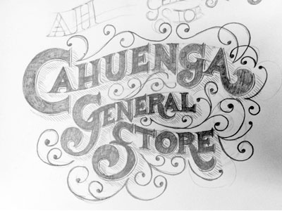 CAG lettering pencil signage sketch type typography vintage