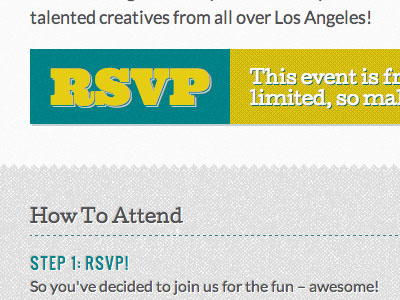 rsvp detail behance button event free los angeles north hollywood outline portfolio review rsvp shadow texture type website