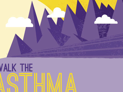 Fresh Air Poster asthma cloud illustrator mountains poster road sun valley vector