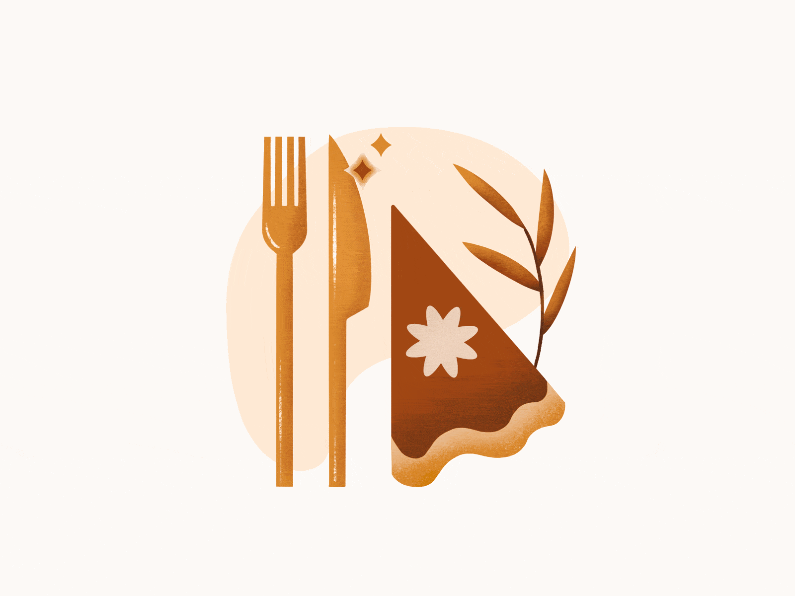 Thanksgiving Pie food fork illustration pie pumpkin thanksgiving