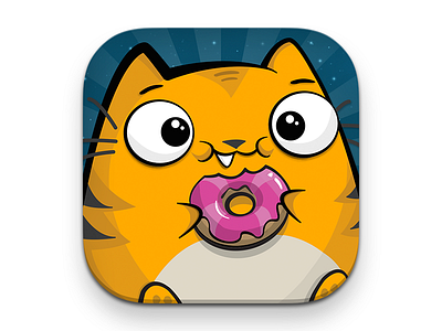 Donuts Icon app cartoon cat character donuts doughnut free game icon ios7 iphone space