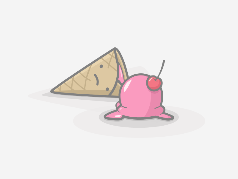 Something Went Wrong! gumdrop rewards ice cream gumdrop cherry cone cartoon app illustration error