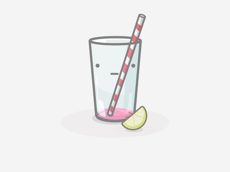 That's All For Today! illustration gumdrop rewards gumdrop app empty glass lemon drink