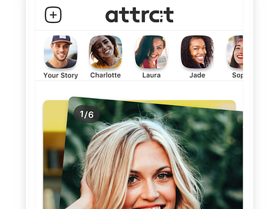 Attrct - The Story Dating App app apple dating dating app instagram ios iphone stories swipe tinder ui ux