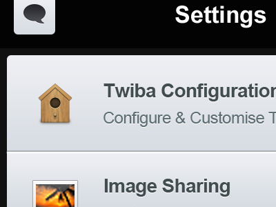 Twiba Settings