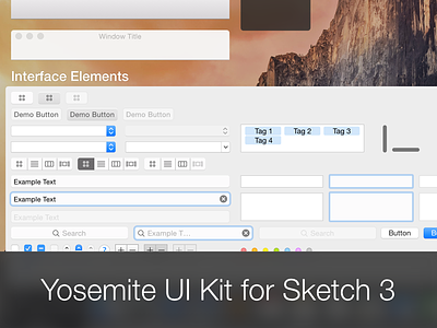 Yosemite UI Kit for Sketch .sketch download freebie mac os x sketch ui ui kit user interface yosemite