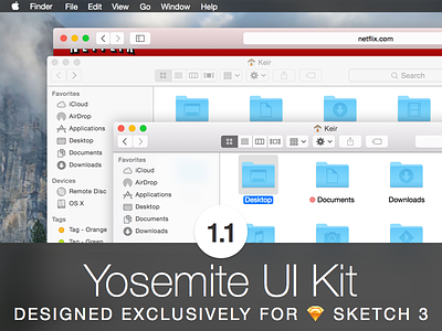 Updated: Yoseite UI Kit 1.1 for Sketch .sketch download freebie mac os x sketch ui ui kit user interface yosemite