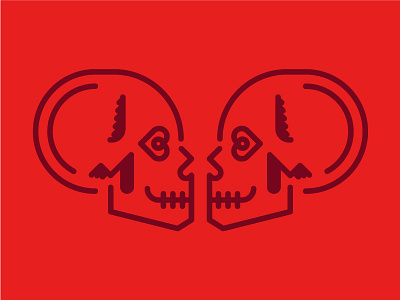 Afterlovelife heart illustration love mono line monoline skulls