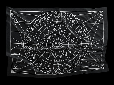 Occult Fabric I black design eye illustration mandala mono line mono weight occult pattern