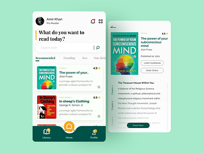 Conceptual e-book reading & audiobook listener app android design app design app ui book reading app e book ebook reader flutter