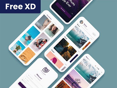 Photography portfolio App Design app concept flicker free app free ui new concept photo photographer photogrpahy portfolio app trendy app ui ui design xd file