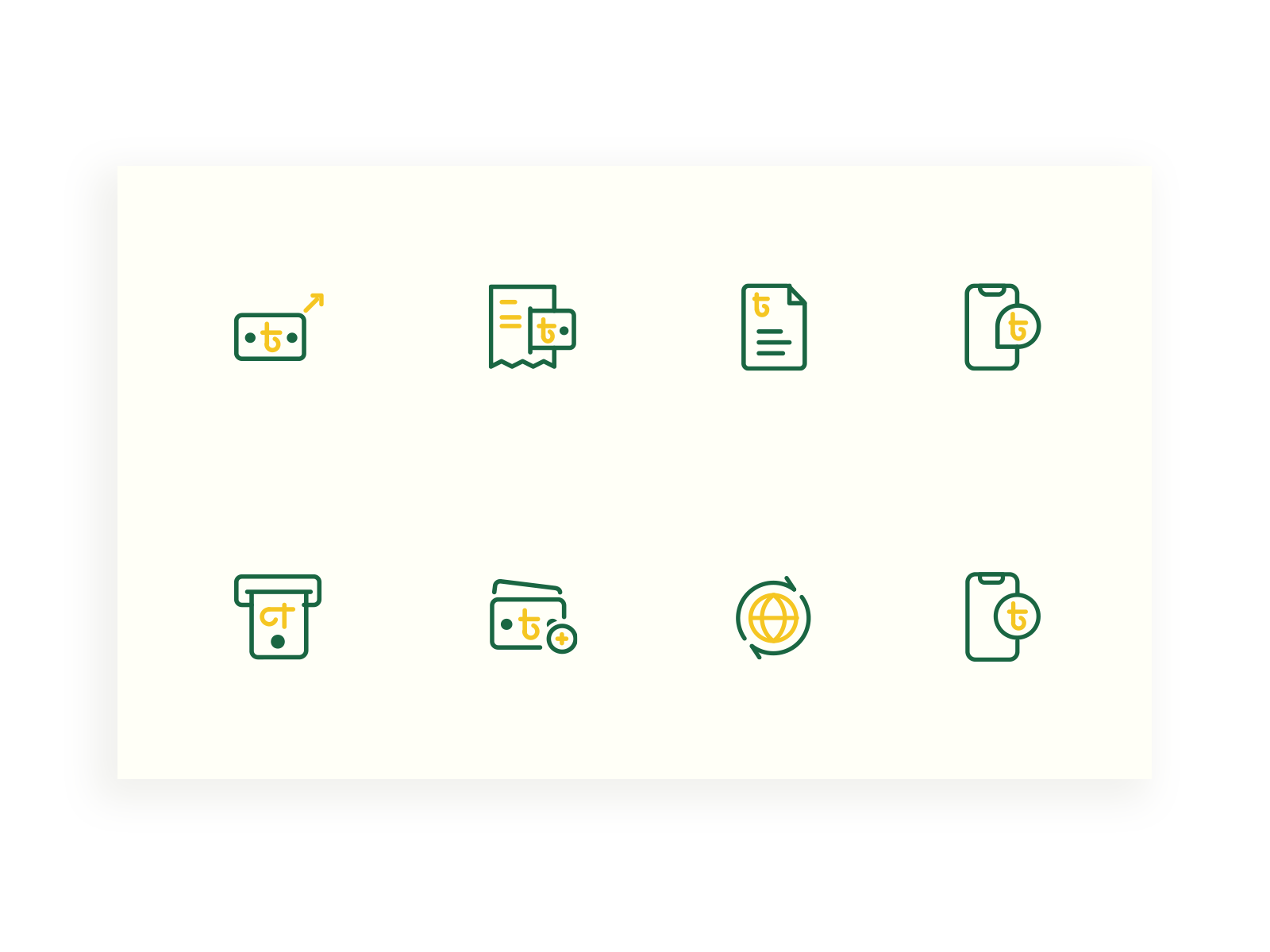 Custom Icon set designed for Upcoming wallet app
