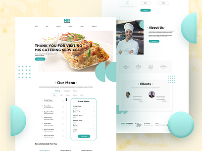 Website designed for a catering service design food minimal template ui uidesign website