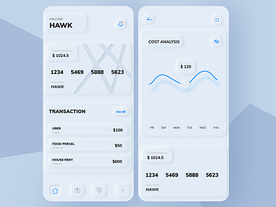 skeuomorphic design: E-wallet app