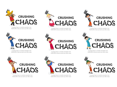 Crushing Chaos - Newsletter branding character design graphic illustration
