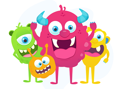 Monster character graphic illustration