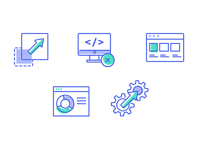 Business set design icons illustration web