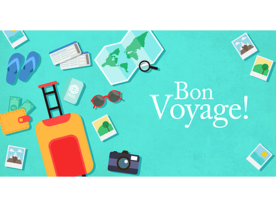 Bon Voyage graphic holiday illustration travel trips vaccation