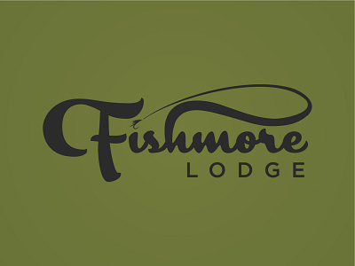 Fishmore Lodge Wordmark fish fishmore fishmore lodge fly fishing lodge logo typogaphy vector