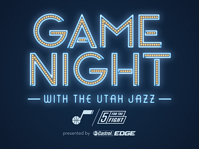 Game Night with the Utah Jazz 2017 design game night jazz logo neon utah