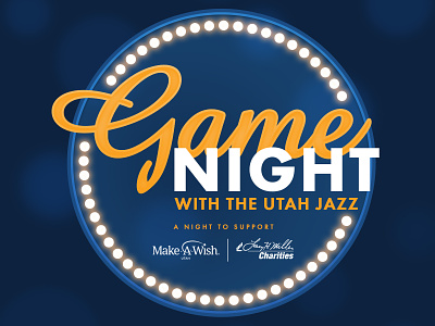 Game Night with the Utah Jazz 2019 charity design jazz logo make a wish utah