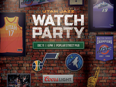 Utah Jazz Watch Party Social Graphic bar coors light pub social social media utah jazz watch party
