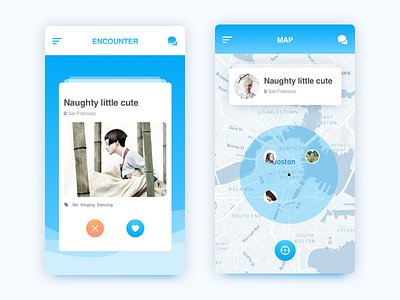 Day 2-Dating -UI app cards clean concept design ios mobile ui