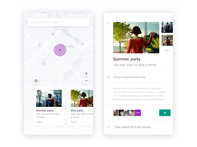 Day 3-Map -UI app cards clean concept design ios mobile ui