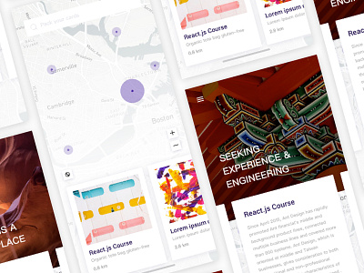 Map-UI app design illustration ios mobile