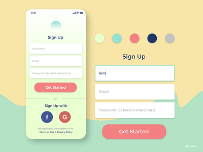 Daily UI: 001 - Sign Up adobe xd dailyui dailyui 001 mobile app sign up form ui